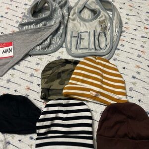 Baby bibs and  Beanie Set